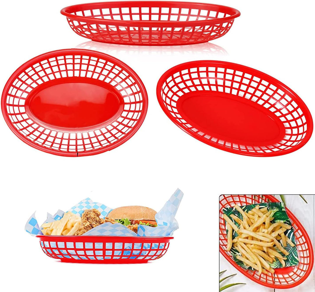 12 Stück Pommes Körbchen, Pommesschalen, Brotkorb, Servierkörbchen, Fingerfood Schalen, Fast Food Ko