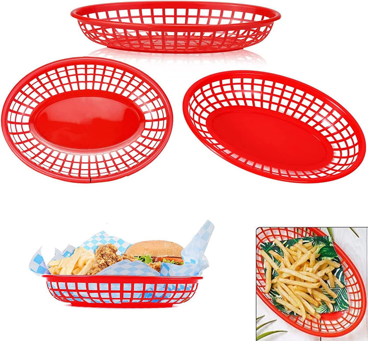 12 Stück Pommes Körbchen, Pommesschalen, Brotkorb, Servierkörbchen, Fingerfood Schalen, Fast Food Ko