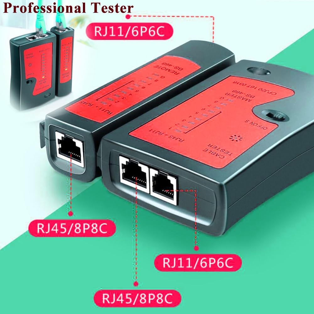 MAYLINEE Crimpzange RJ45 CAT5 CAT6 Netzwerkkabel Werkzeug Set Reparaturwerkzeuge Crimpsteck, Crimpen