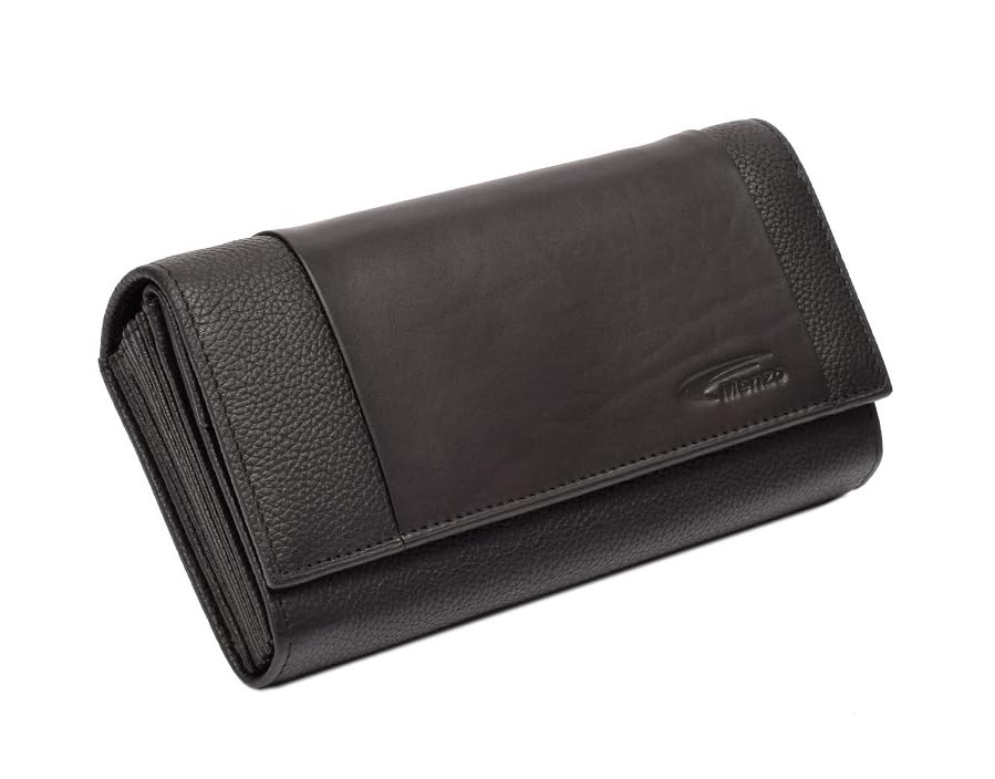 Menzo Kellnerbörse aus echten Leder, Kellnertasche, Kellnerportemonnaie, Kellnerbeutel schwarz