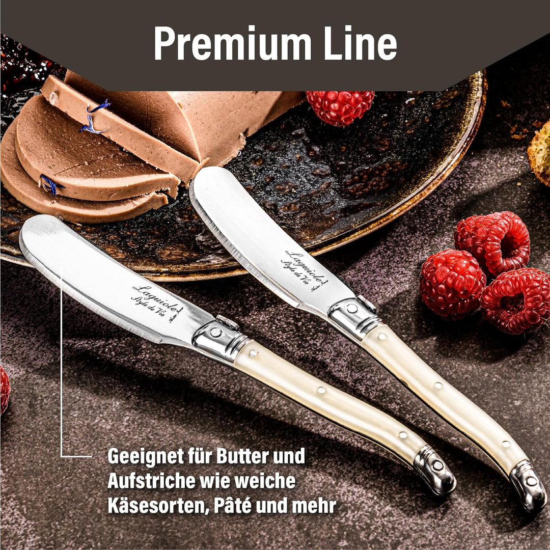 Laguiole Style de Vie Buttermesser Premium Line, 4-teilig, Perle