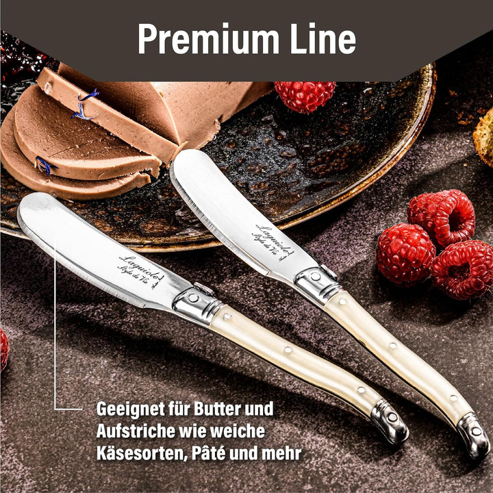 Laguiole Style de Vie Buttermesser Premium Line, 4-teilig, Perle