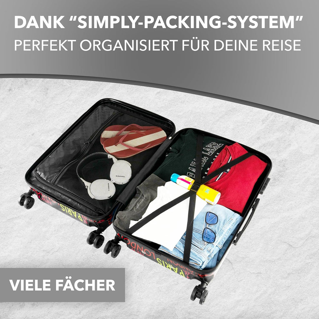 Xonic Reisekoffer – Koffer gross mit Rollen als Hartschalenkoffer – Trolley in Grösse M L XL oder im
