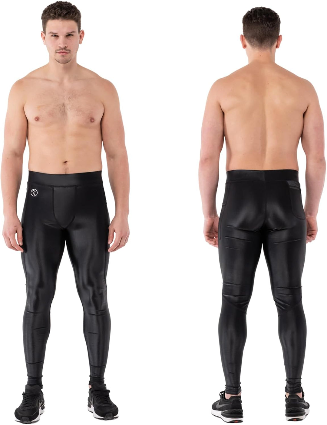 Kapow Meggings: Glänzende, Lange Herren Performance Leggings mit Kompression für Sport wie Fitness,
