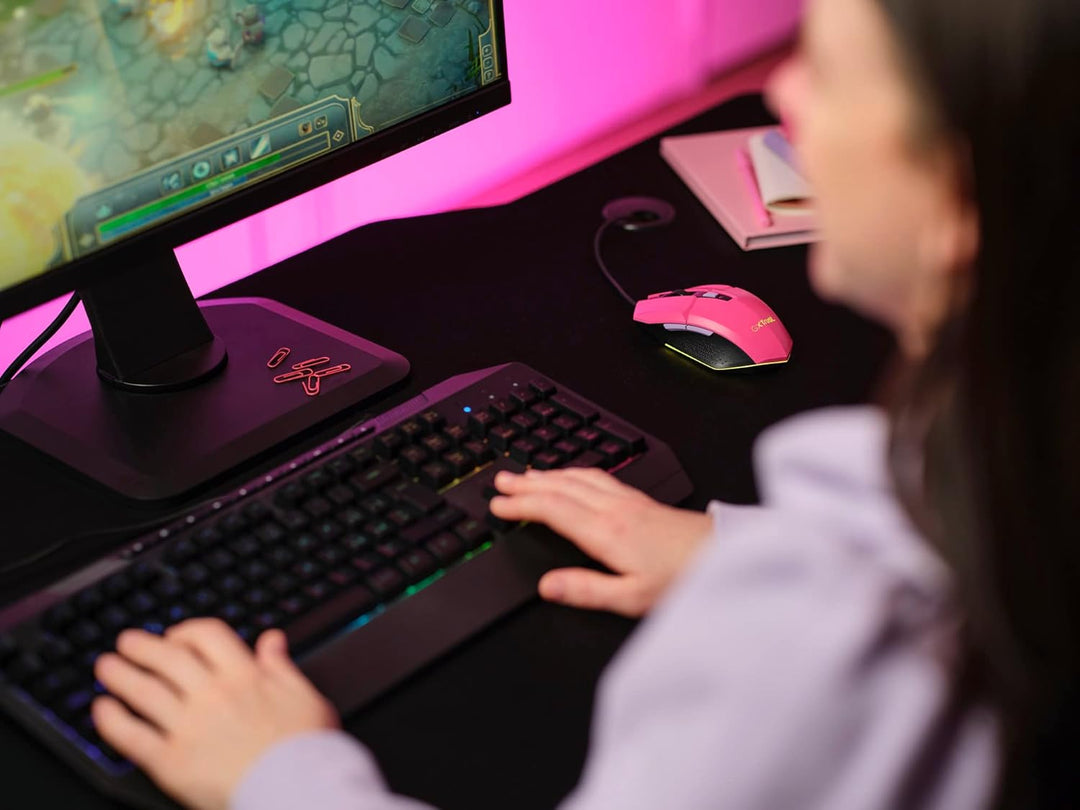 Trust Gaming GXT 109P Felox Gaming Maus mit 6 Programmierbare Tasten, Mehrfarbige LED-Beleuchtung, 2