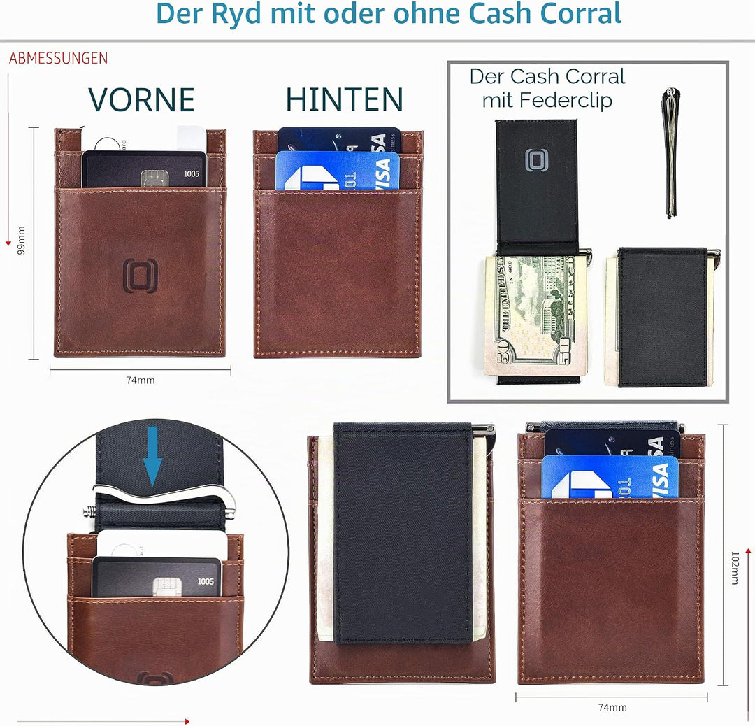 Dockem The Latcher und The Rȳd: Die modulare, minimalistische Brieftasche (echtes Leder) Virtuosa Br