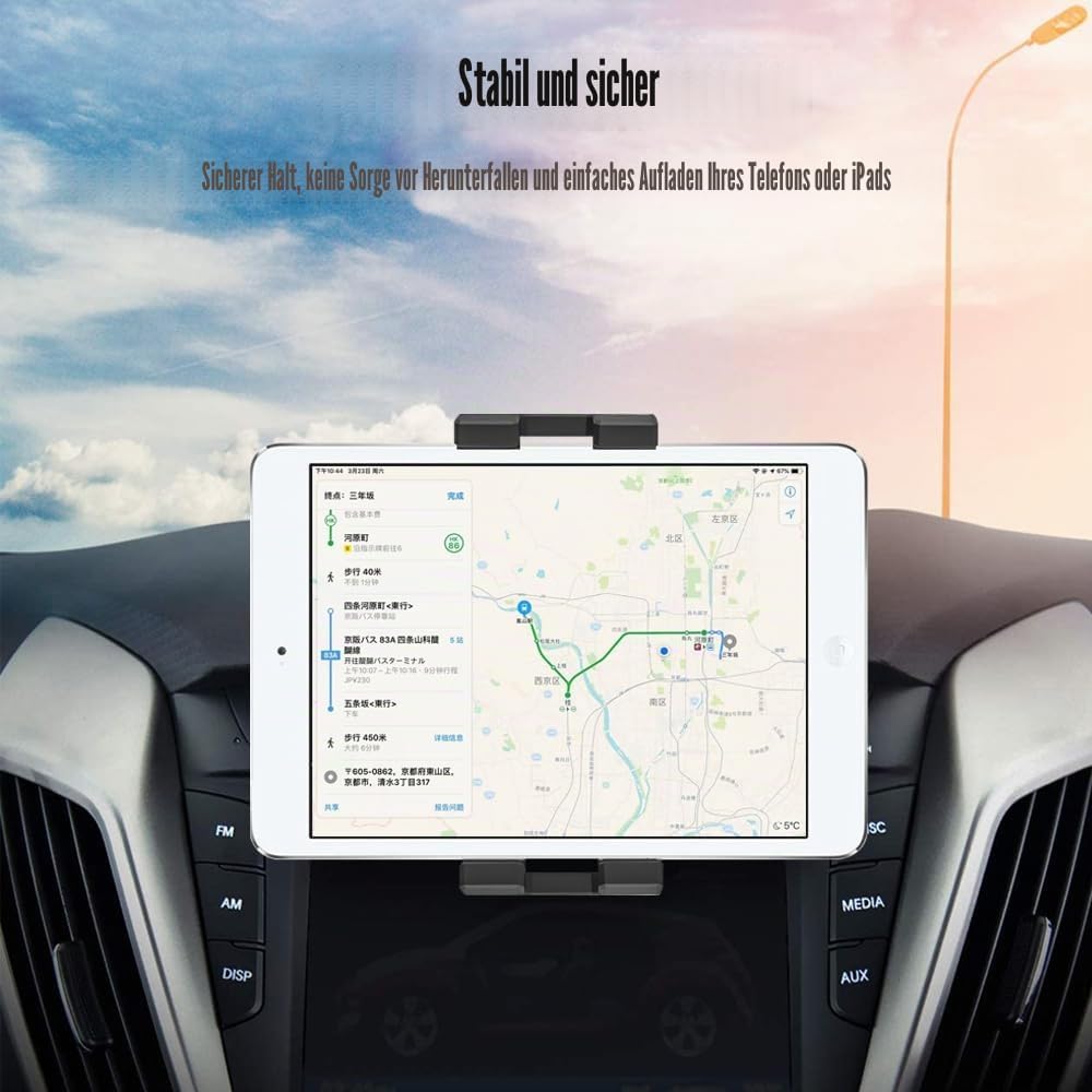Stabile CD Schlitz Auto Tablet Halterung, woleyi CD Player KFZ Tablet Handyhalterung mit voller Dreh