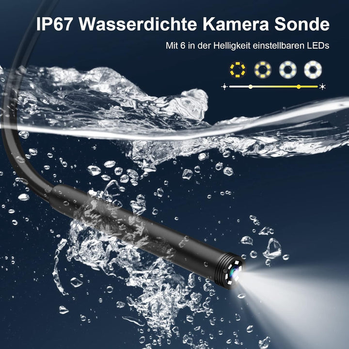 Endoskopkamera mit Licht, WiFi Endoskop Handy 1440P HD, 2.0 Megapixel Inspektionskamera für iPhone A
