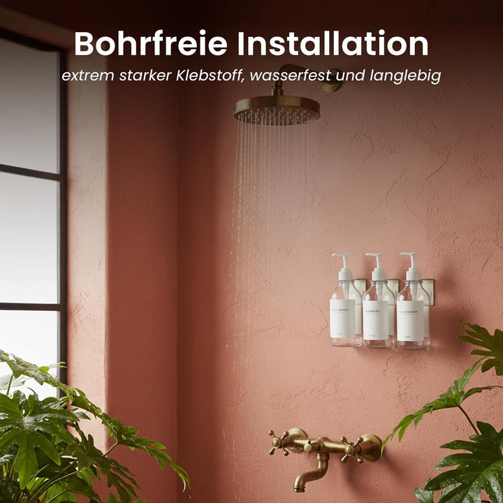 MaisoNovo Shampoo Flaschen zum befüllen - Duschseifen seifenspender wandbefestigung - seifenspender