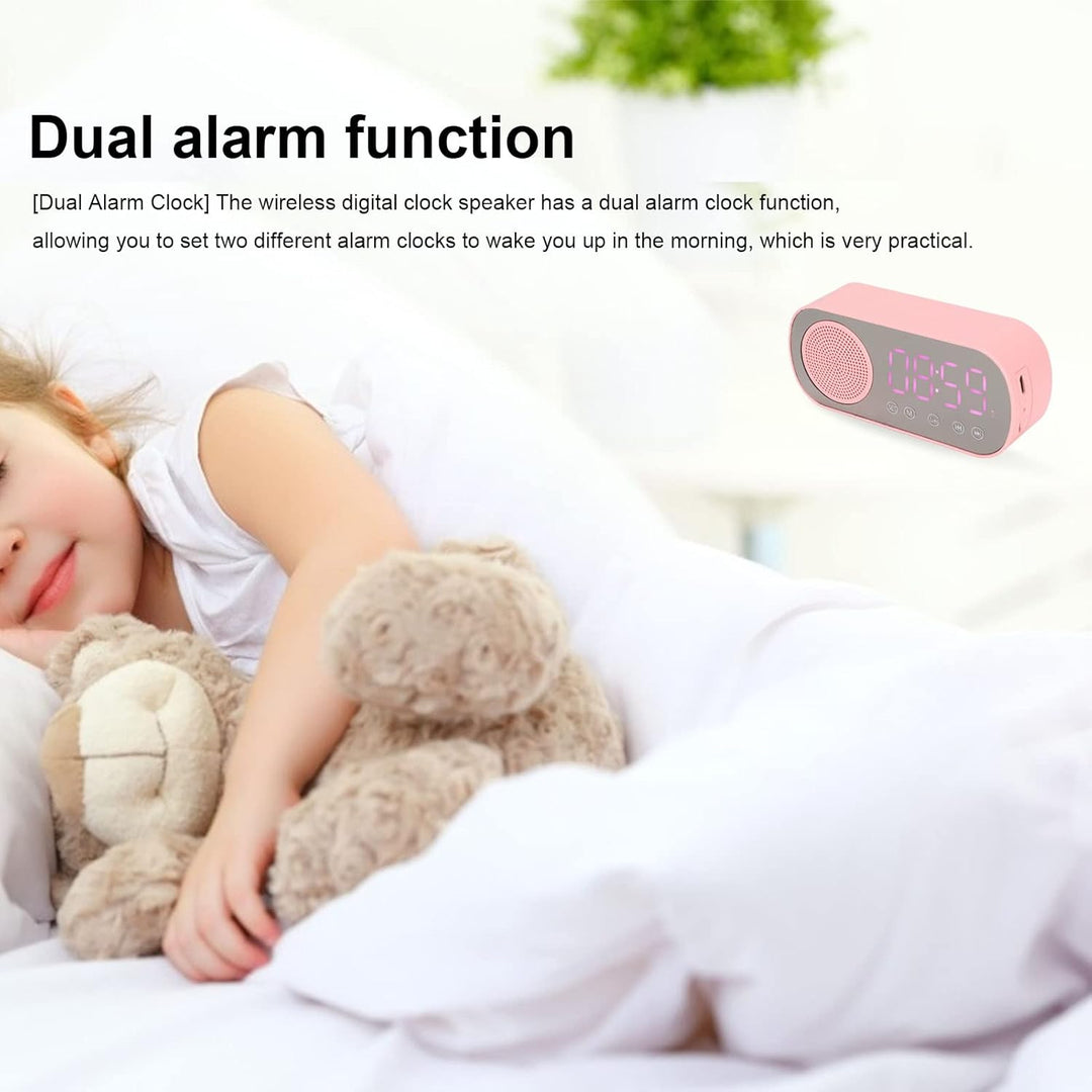 PUSOKEI Digitaler Wecker mit Bluetooth-Lautsprecher, UKW-Radio-Digitaluhr, Kabelloser HiFi-Wiedergab