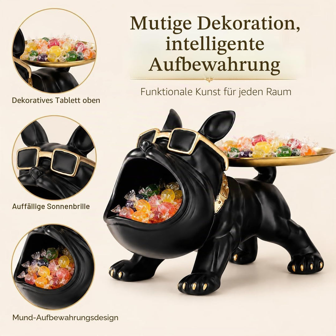 Französische Bulldogge,Moderne Dekoration aus Kunstharz,Bulldoggen-Tablett,Schlüsselhalter,Süssigkei