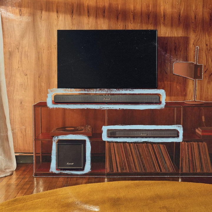Marshall Heston Sub 200 Tiefer Subwoofer für TV, Filme und Musik | Bluetooth LE und Mono RCA Konnekt