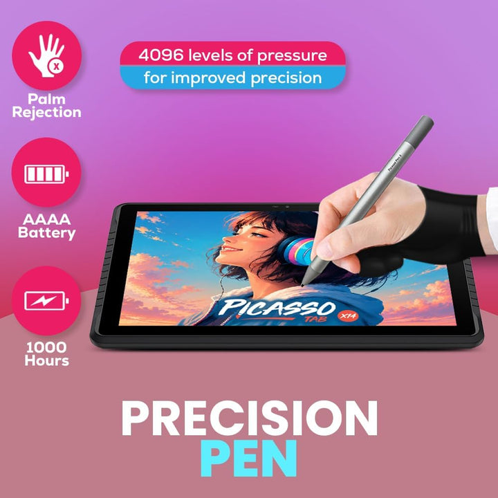 PicassoTab X14 Grösstes Eigenständiges Zeichentablett, Kein Computer erforderlich, Eingabestift, Tra