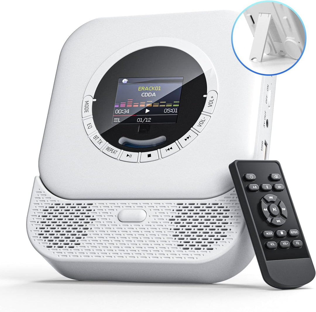Arafuna Tragbarer CD-Player mit Bluetooth-Empfänger und Sender, tragbarer CD-Player mit HiFi-Lautspr