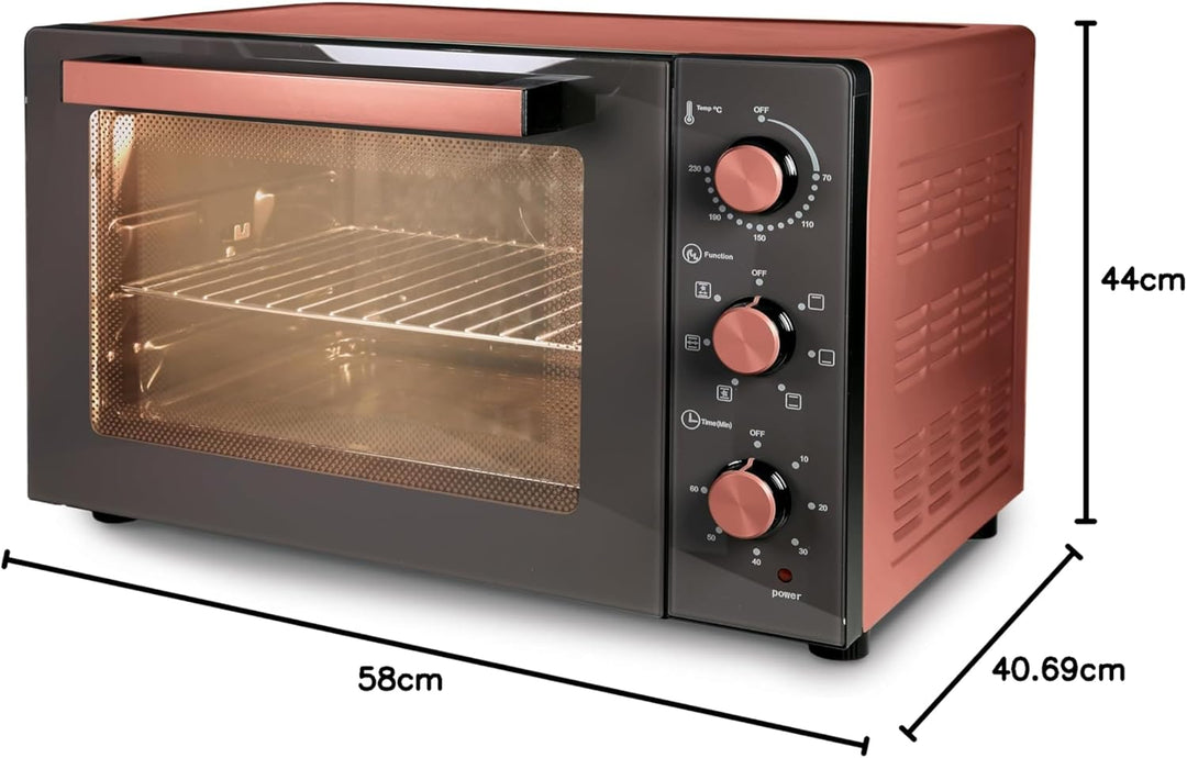 Tognana Iridea, Umluft-Backofen mit Antihaft-Innenwänden, Apfelrot 58 cm (L) x 44 cm (W) x 40.7 cm (