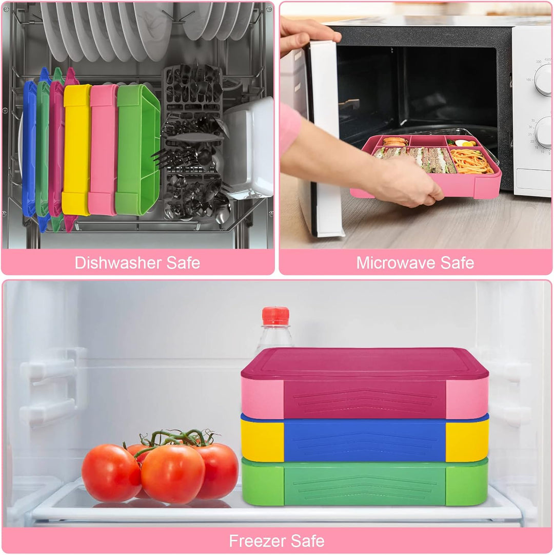 IJIAMY Brotdose Kinder mit Fächern, 1300ml Jausenbox Kinder, Auslaufsicher Bento Box, Lunchbox Kinde