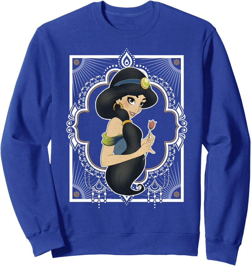 Disney Aladdin Jasmine Holding Rose Border Sweatshirt