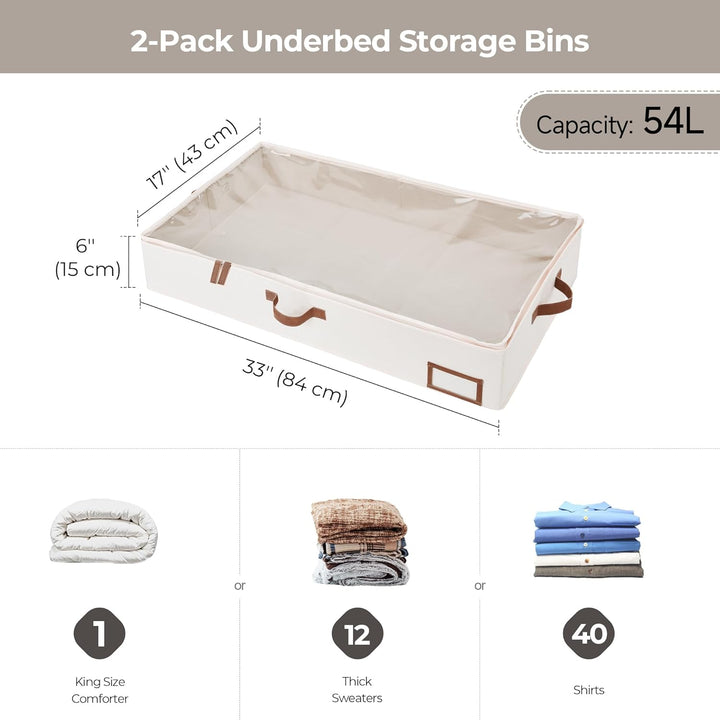 StorageWorks Aufbewahrungsboxen unter dem Bett, grosse Unterbett Aufbewahrung mit Deckel, robuste St