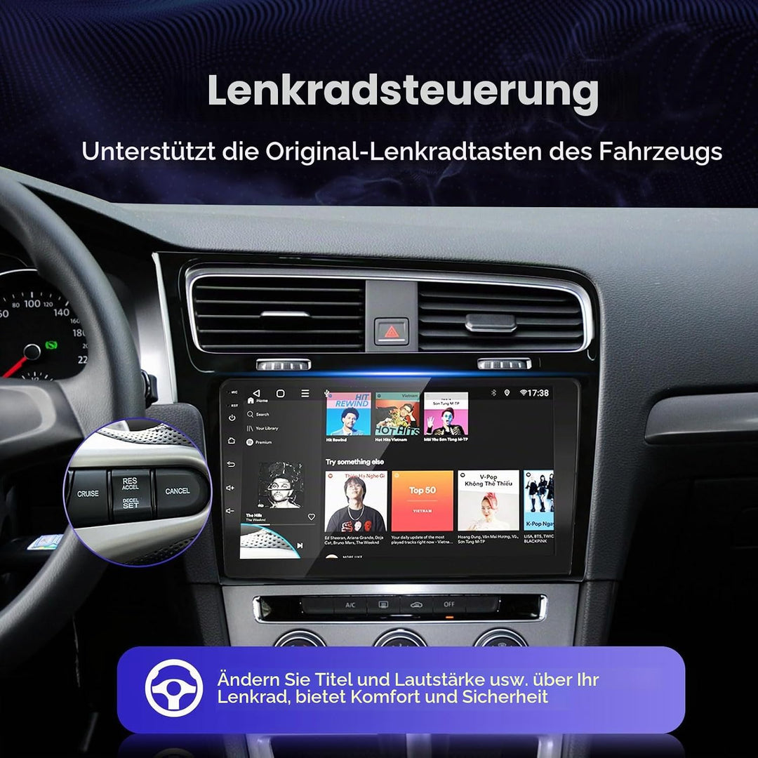 EZoneTronics Android 10 Autoradio Stereo für VW Golf 7 Golf VII 2012-2020 10,1 Zoll Touchscreen High