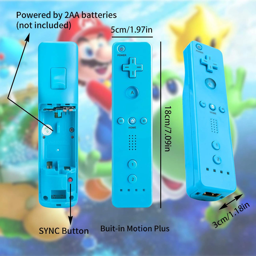 2 WII Controller Fernbedienung Remote Game Linker Controller mit Silikonhülle Armban, ohne Motion Pl