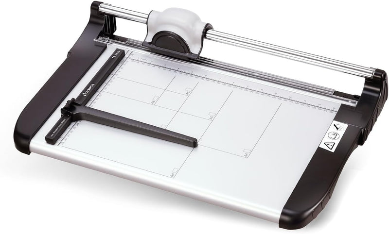 Olympia TR 3615 Rollen-Schneidemaschine (DIN A4, 15 Blatt, Positionierhilfe, Stapelschneider für Pap