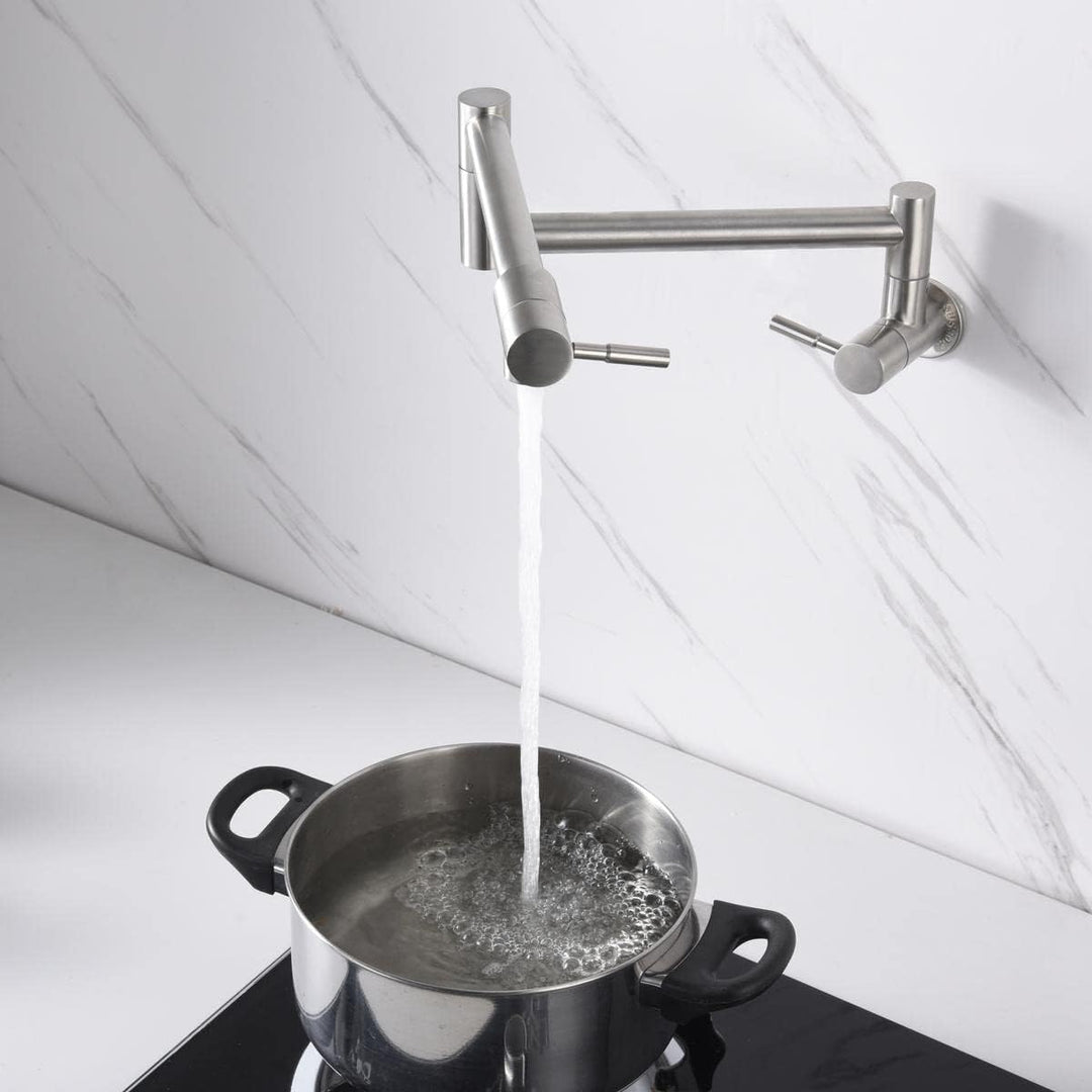 HomeLava Faltbar Wasserhahn Küche Wandmontage Topffüller Spültischarmatur Einhand Küchenarmatur Kalt