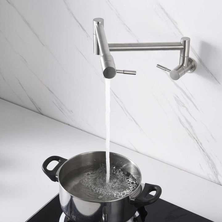 HomeLava Faltbar Wasserhahn Küche Wandmontage Topffüller Spültischarmatur Einhand Küchenarmatur Kalt