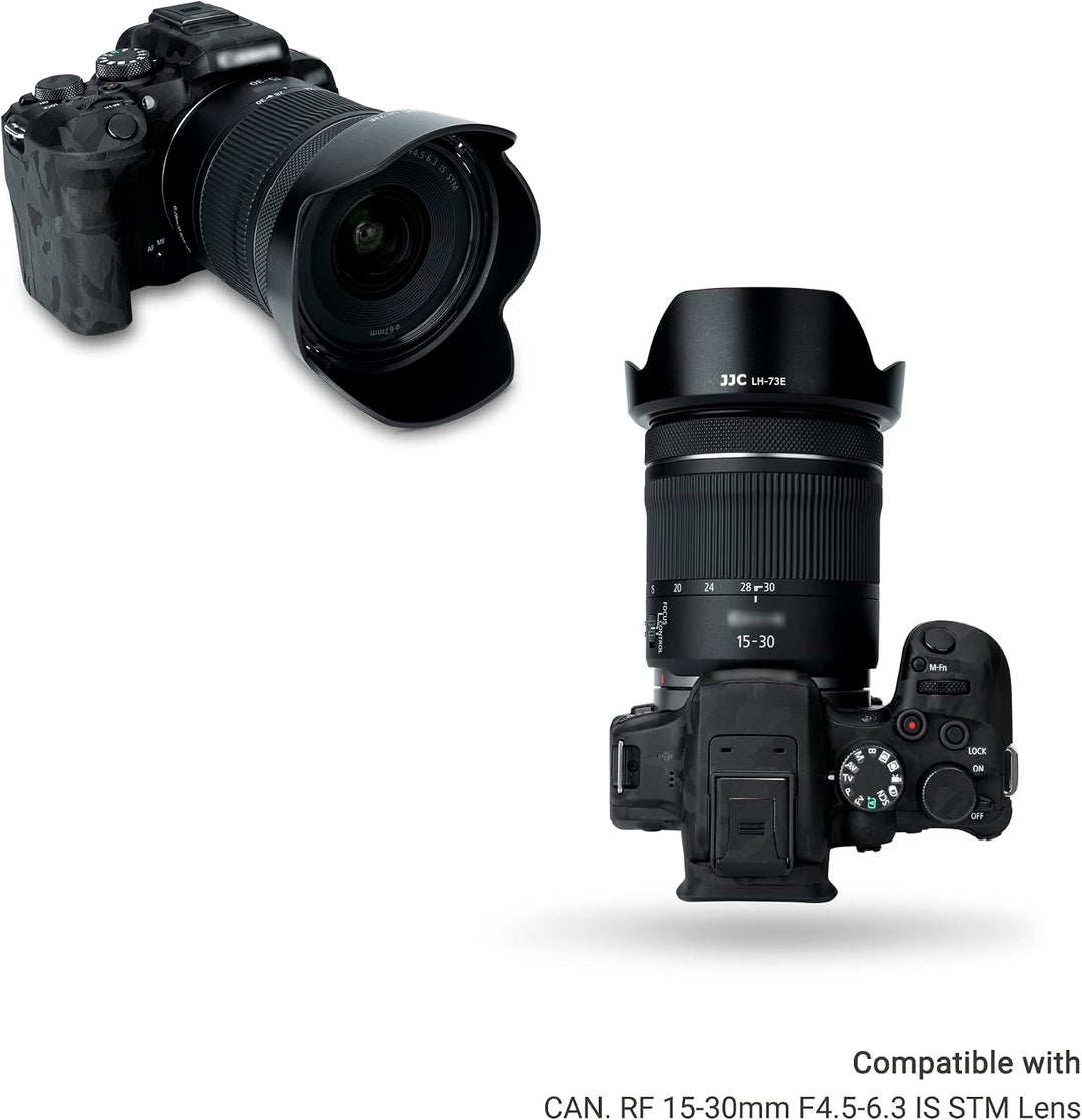 JJC EW-73E Bajonett Kamera Gegenlichtblende für Canon RF 15–30 mm F4.5–6.3 is STM Objektiv, Umkehrba