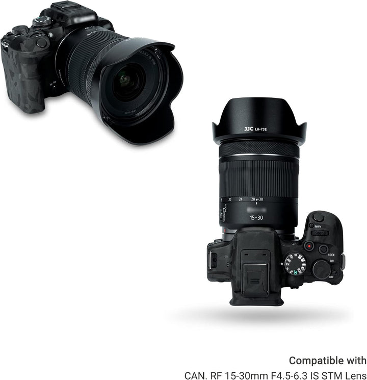JJC EW-73E Bajonett Kamera Gegenlichtblende für Canon RF 15–30 mm F4.5–6.3 is STM Objektiv, Umkehrba