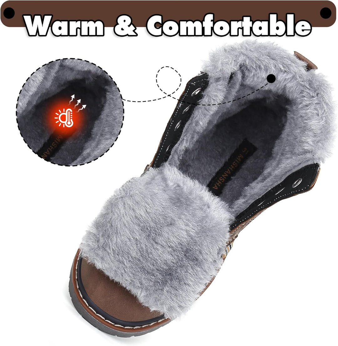 Mishansha Winterschuhe Kinder Warme Stiefeletten Gefüttert Winterstiefel Jungen Mädchen Schneestiefe