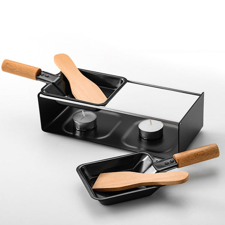 Käsefondue-Set zum Sammeln, 2 Pfannenwender und 2 Käsepfannen