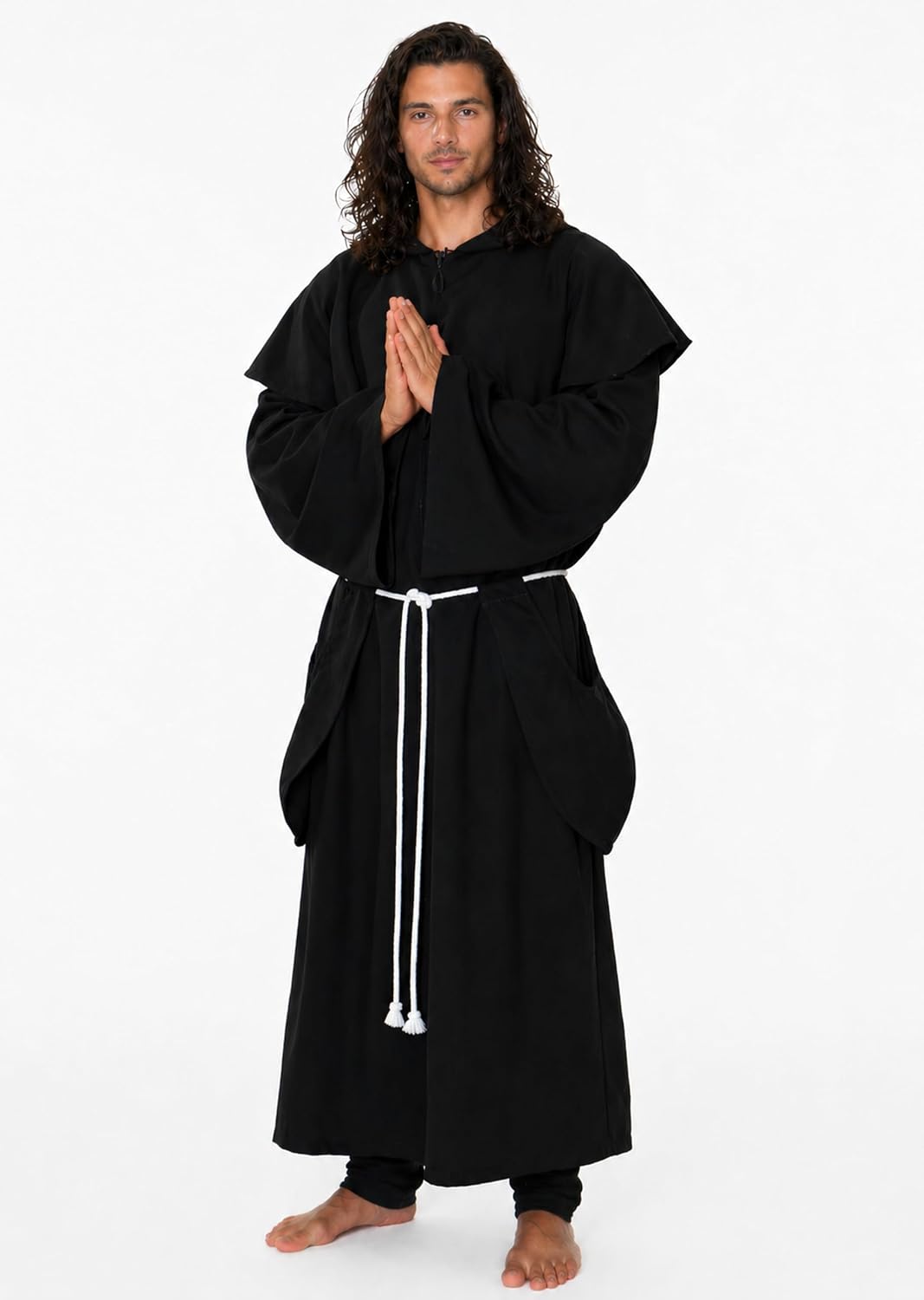 MAYLYNN 18109 - Kostüm Mittelalter Mönch Herren Abt schwarz 3tlg, Grösse:XL XL Schwarz, XL Schwarz