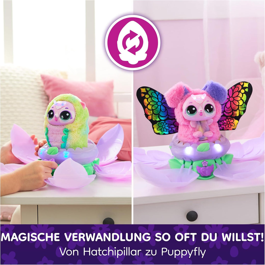 Hatchimals Bloomables Puppyfly, Interaktives Spielzeug mit Überraschung, doppelter Verwandlung und ü