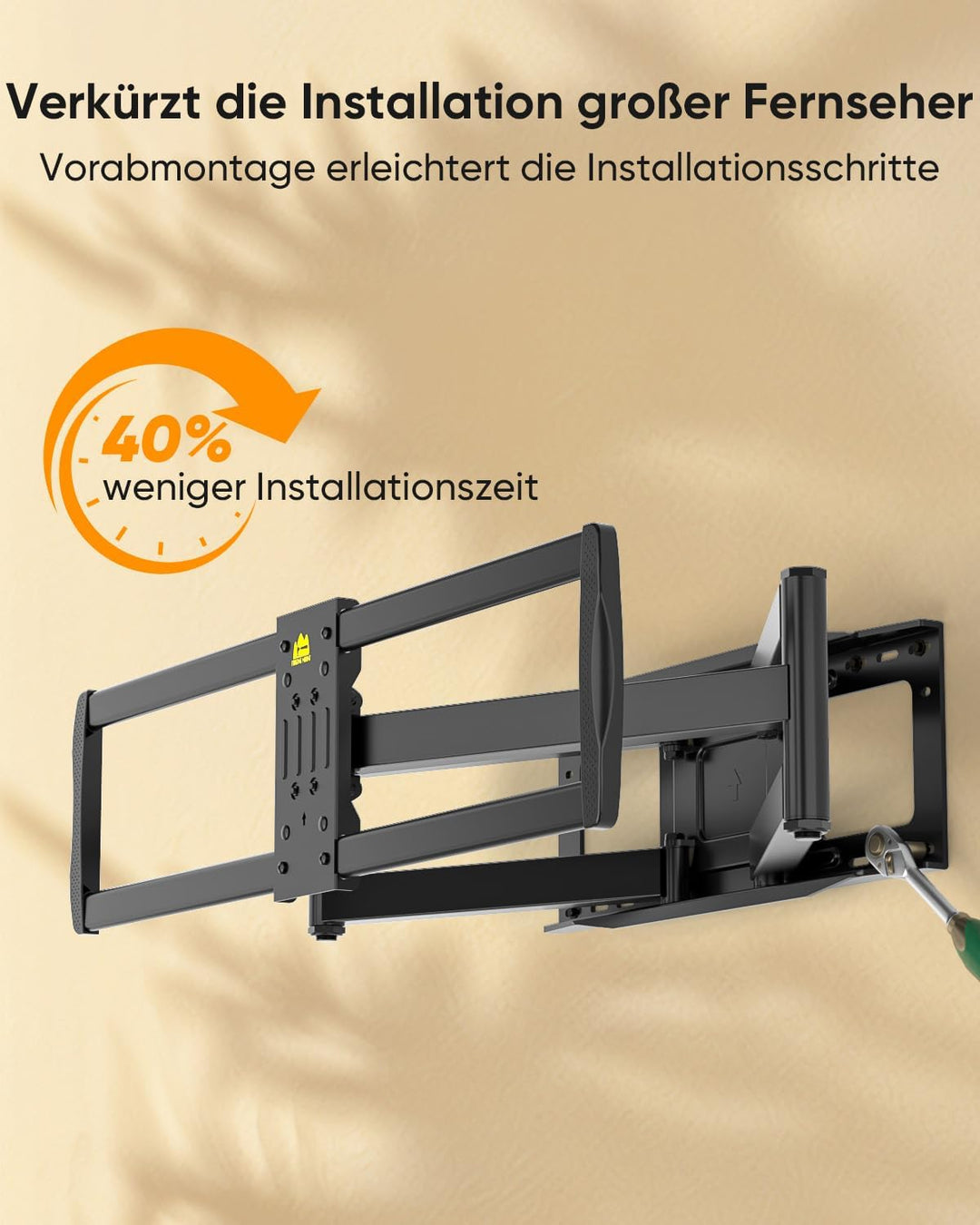 FORGING MOUNT Vollbewegliche TV Wandhalterung für 60-100 Zoll Fernseher bis 100kg, Fernseher Wandhal