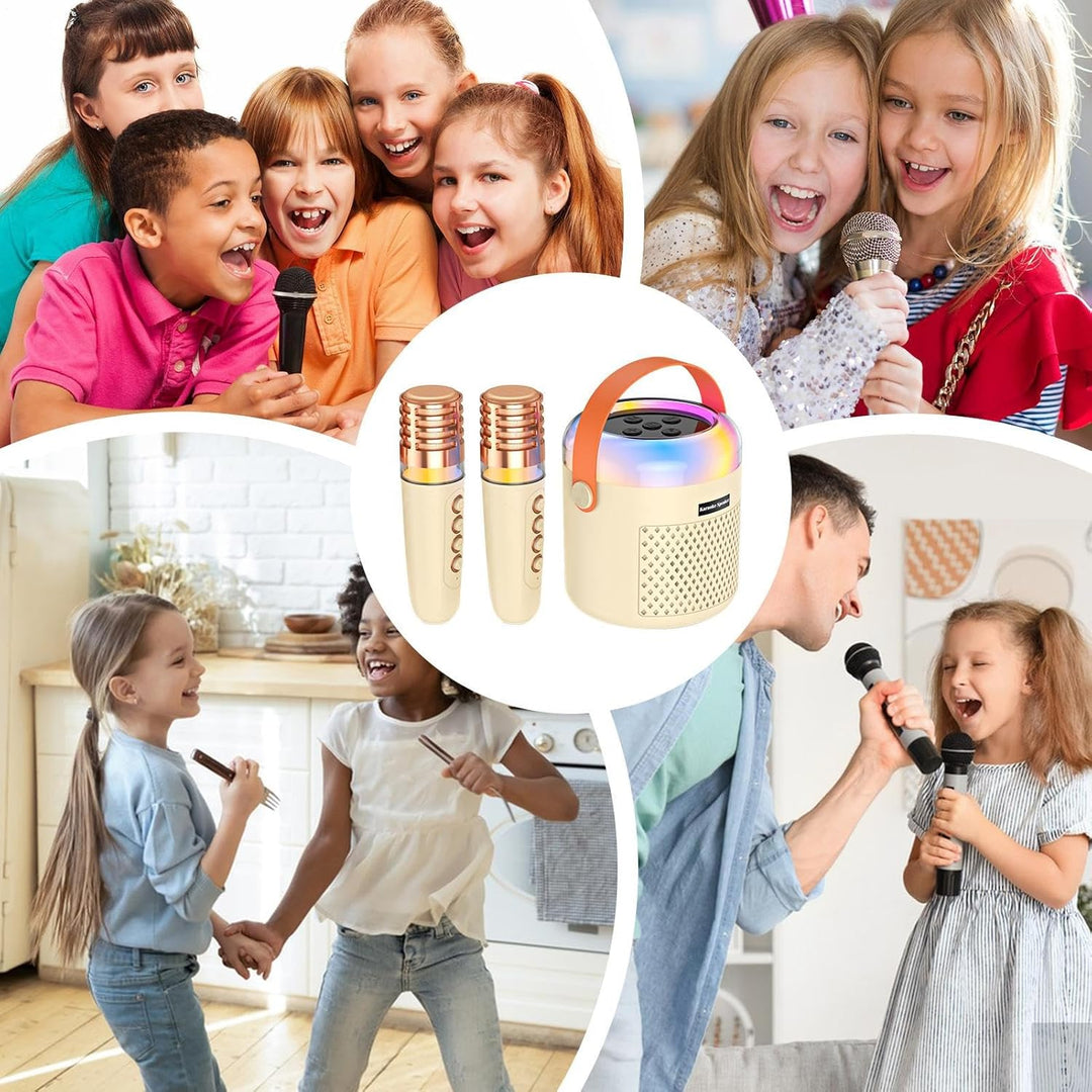 Karaoke für Kinder - Musikplayer mit LED-Lichtern | Tragbarer Karaoke-Lautsprecher mit Mikrofon,Für