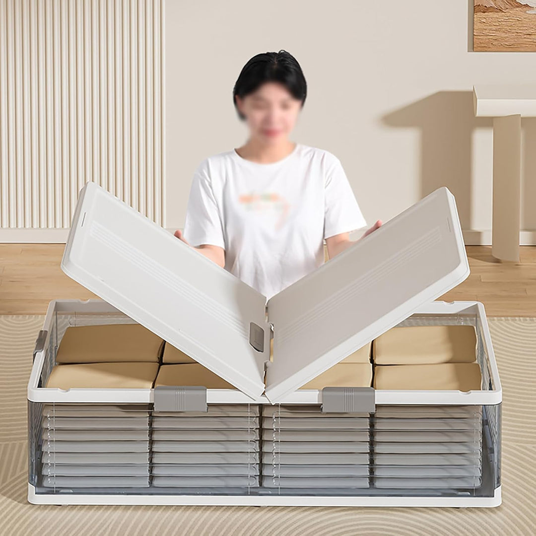 Aufbewahrungsbox, Unterbett-Aufbewahrungstasche mit weissem Deckel, Aufbewahrungsbox, Meterware, 101