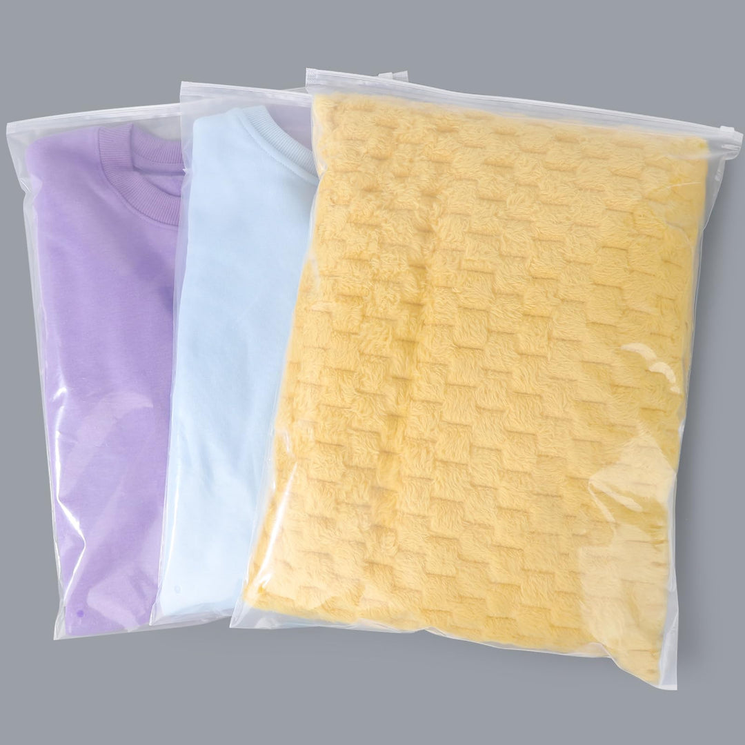 Zip Beutel Gross, 50 Stück 35 * 45cm Wiederverschliessbare Beutel für Kleidung, Transparente und Ver