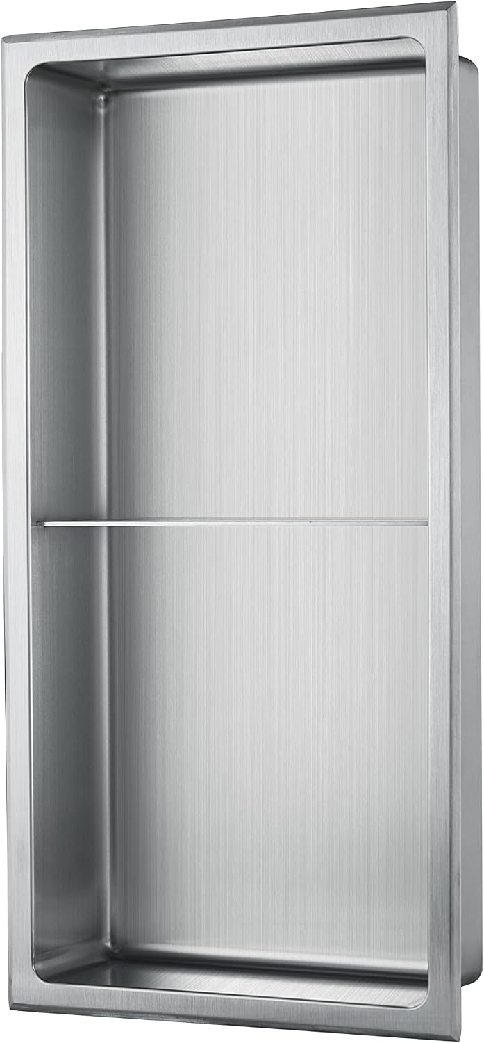 Elbe Wandnische Edelstahl 304, quadratisch 61x30x10 cm, leicht zu reinigen 61*30, 2 Schicht, 61*30,