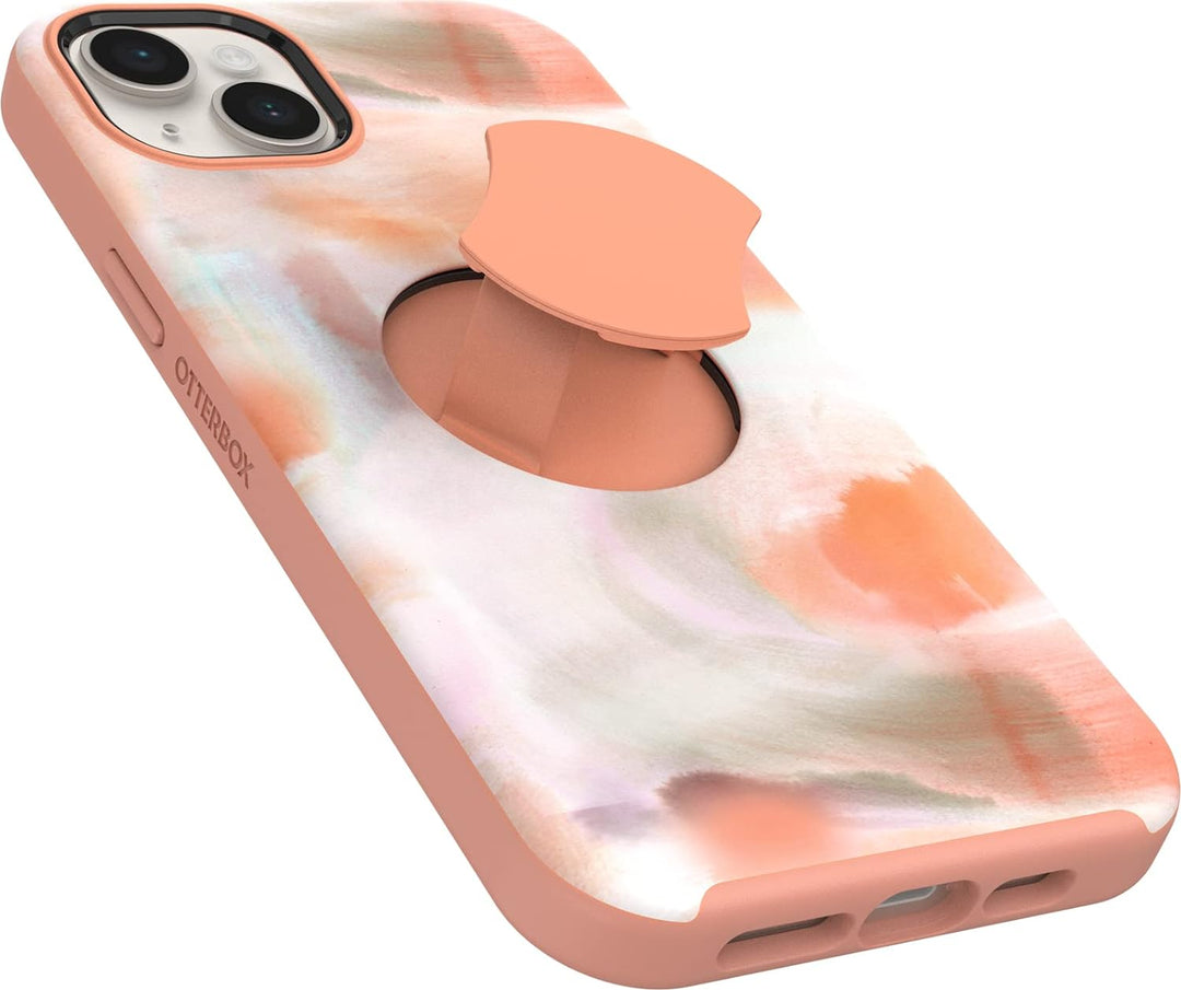 OtterBox Schutzhülle für iPhone 14 Plus (nur) OtterGrip Symmetry Serie – Pfirsiche (orange), integri