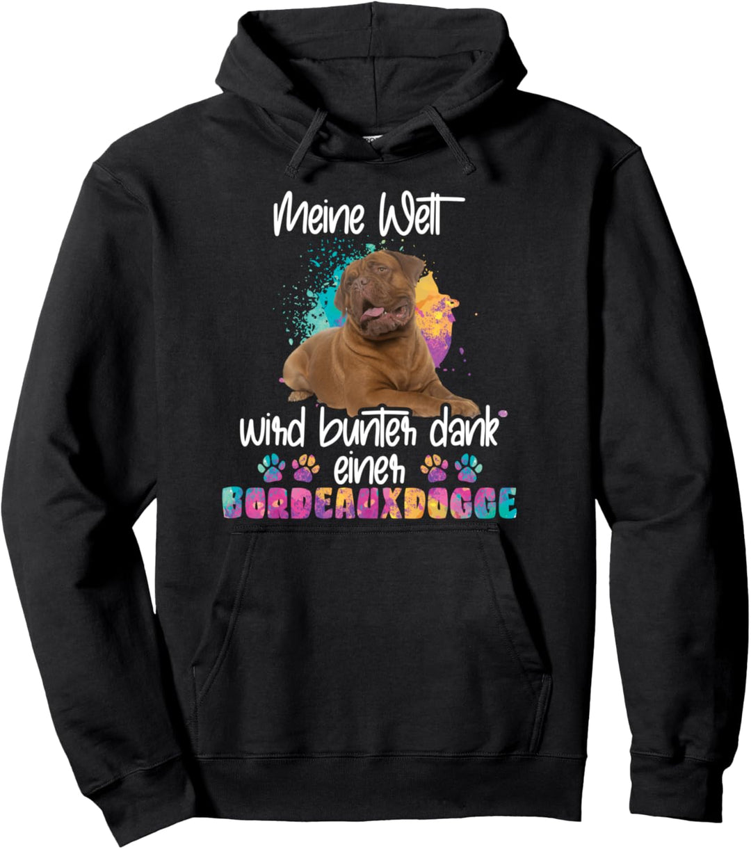 Bunte Welt dank meines Bordeauxdogge Hund Hunde Farben Pullover Hoodie