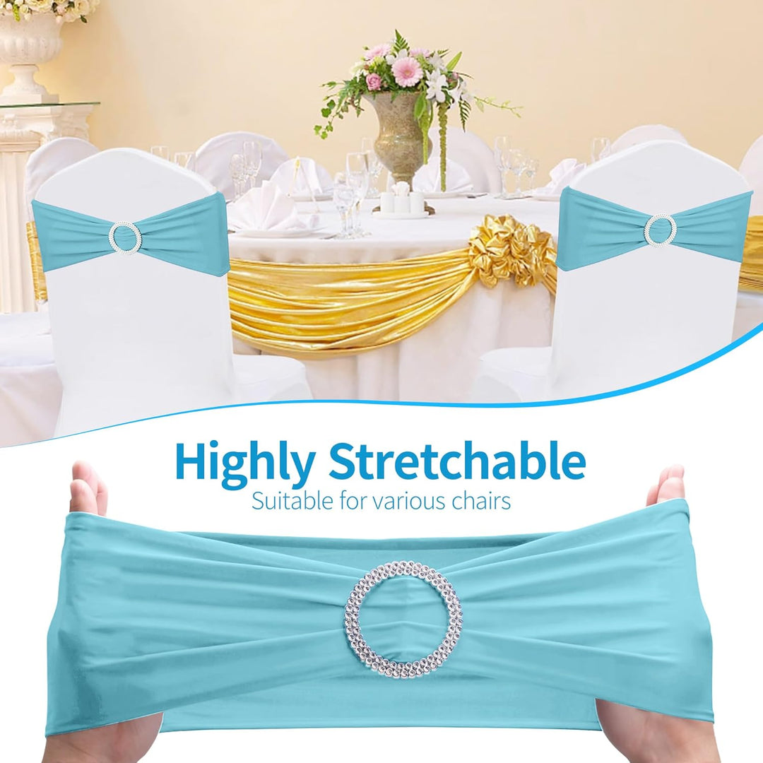 Weddecor Stuhldekoration, elastisches Stuhlband, Stuhlschärpe aus Spandex mit Schiebeschnalle, für H