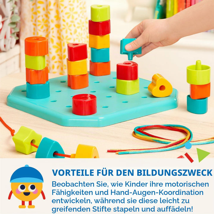 Battat – Count &amp; Match Stecktafel – Peg Board für Kleinkinder – Stapelbares Peg Board Set – Spielzeu