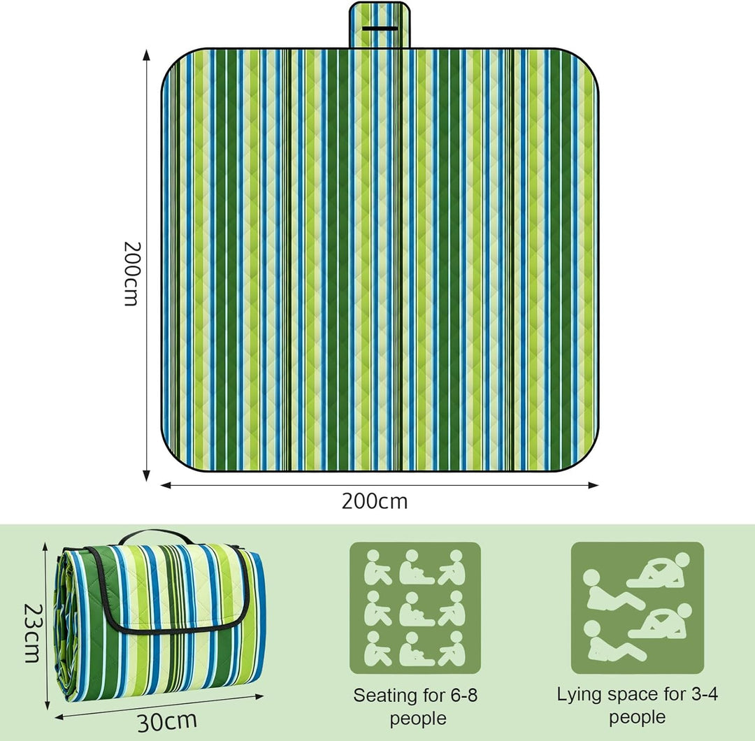 200x200 cm Picknickdecke Wasserdicht 210D Oxford Grosse Picknickbedarf Tragbare Picknickdecken Wasch