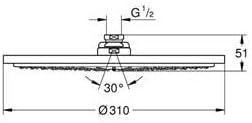GROHE Rainshower Kopfbrause, 310 mm 27478000