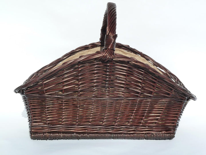 Tigana - Kaminkorb Holzkorb Kaminholzkorb aus Weide mit Jute (Art. 90280-Stabilo - Dunkelbraun/Schwa