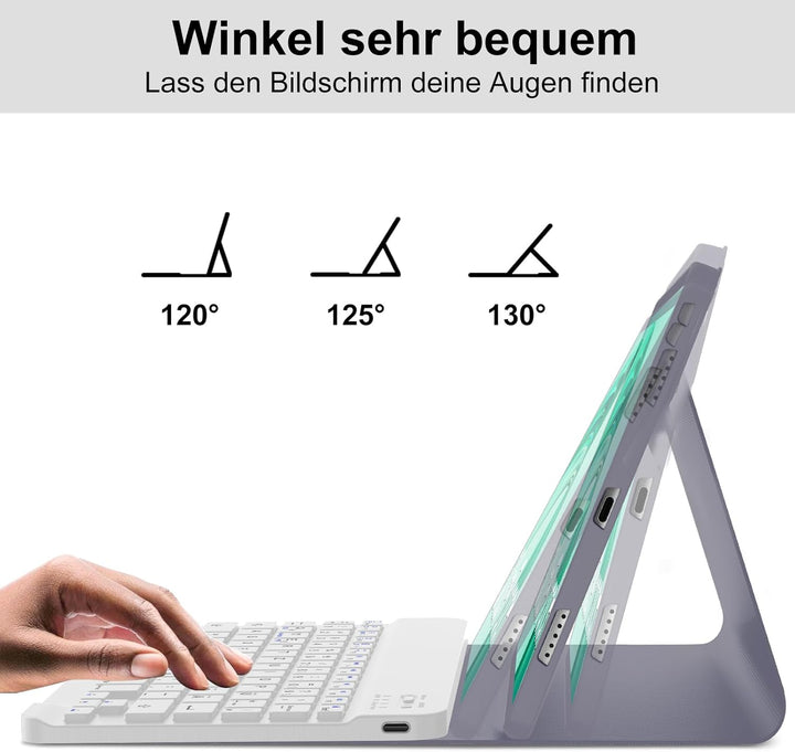 Hülle mit Tastatur für Honor Pad X8a 2024 und X8b 2026 Tablet 11 Zoll, Deutsch QWERTZ Layout ohne Be