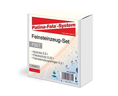 Patina-Fala FSET Feinsteinzeug-Set Fleckenschutz 250 ml, Feinsteinzeugreiniger 200 ml & Acid-tec 200