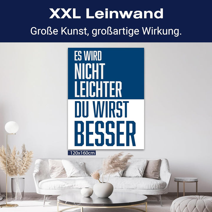 wandmotiv24 Motivations Motiv als Leinwandbild, 40x30cm, Hochformat, Motivation, du wirst Besser, Bl