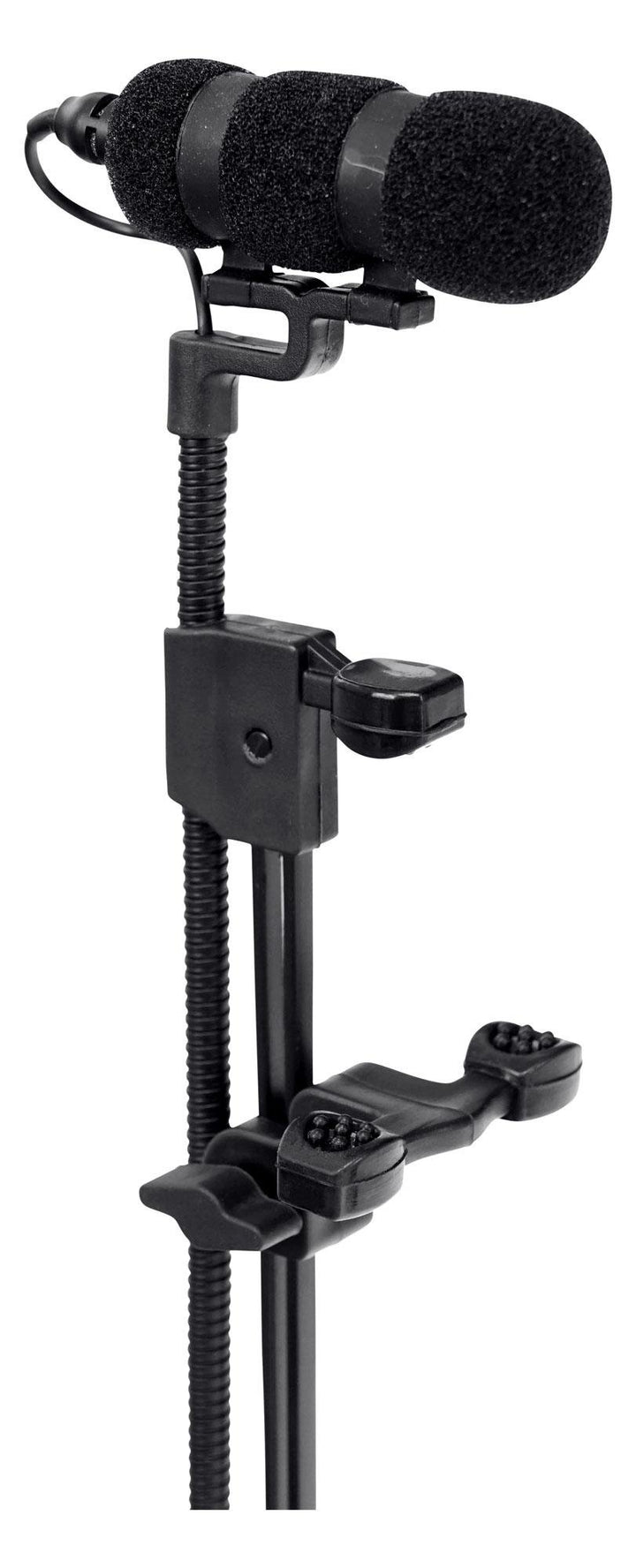 Pronomic Set MCM-100G Clipmikrofon mit Halter (Kondensator Mikrofon, Schwanenhals, Halter für Gitarr