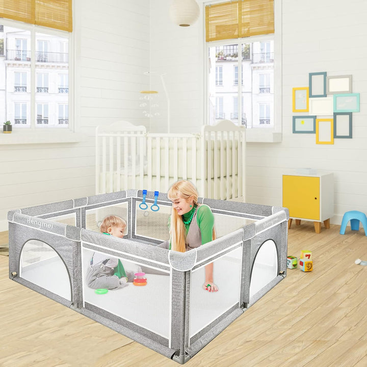 Aufun Laufstall Baby Laufgitter Absperrgitter, XL Kleinkinder grosse Sicherheitsspielplatz, Schutzgi